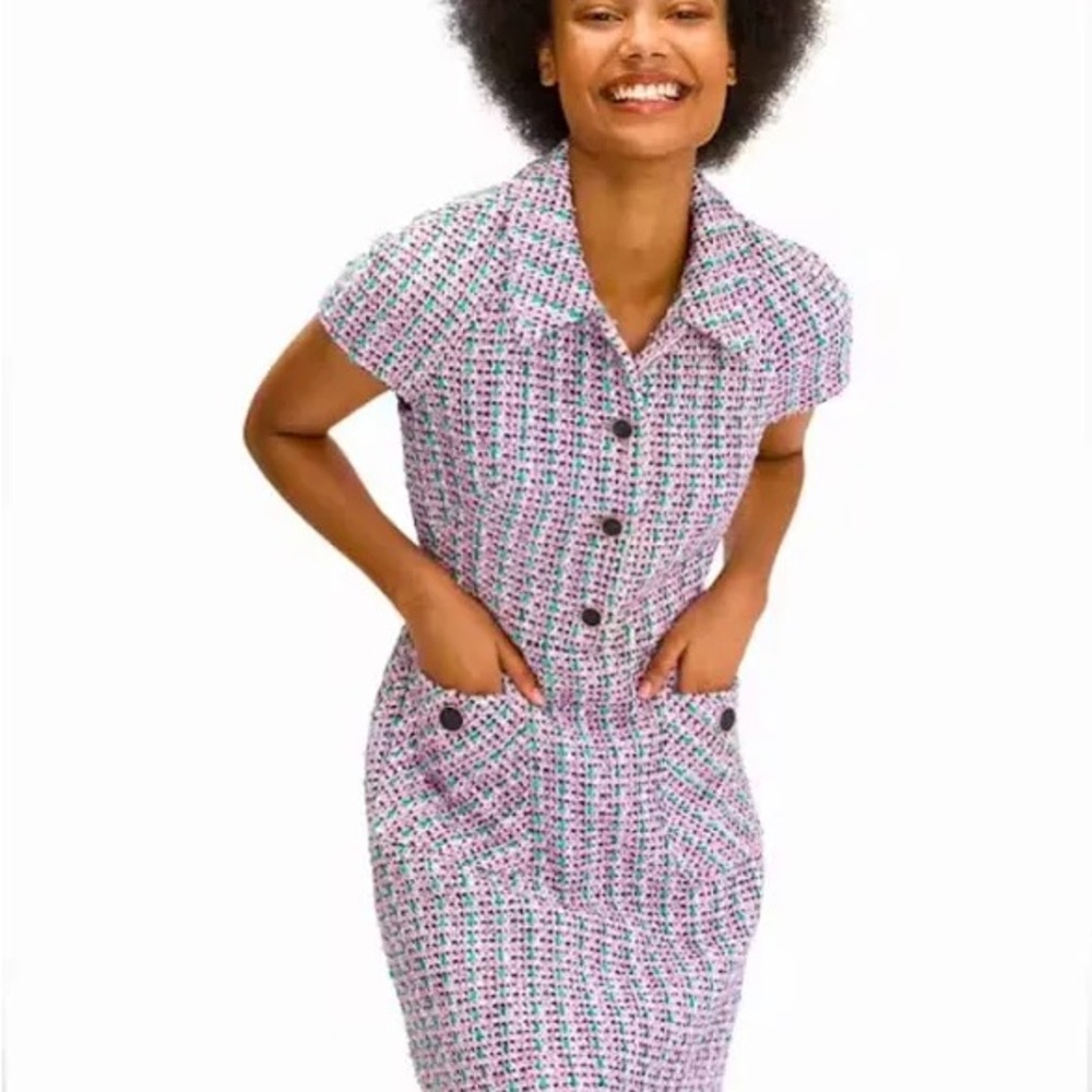 Chic Tweed Fitted Dress